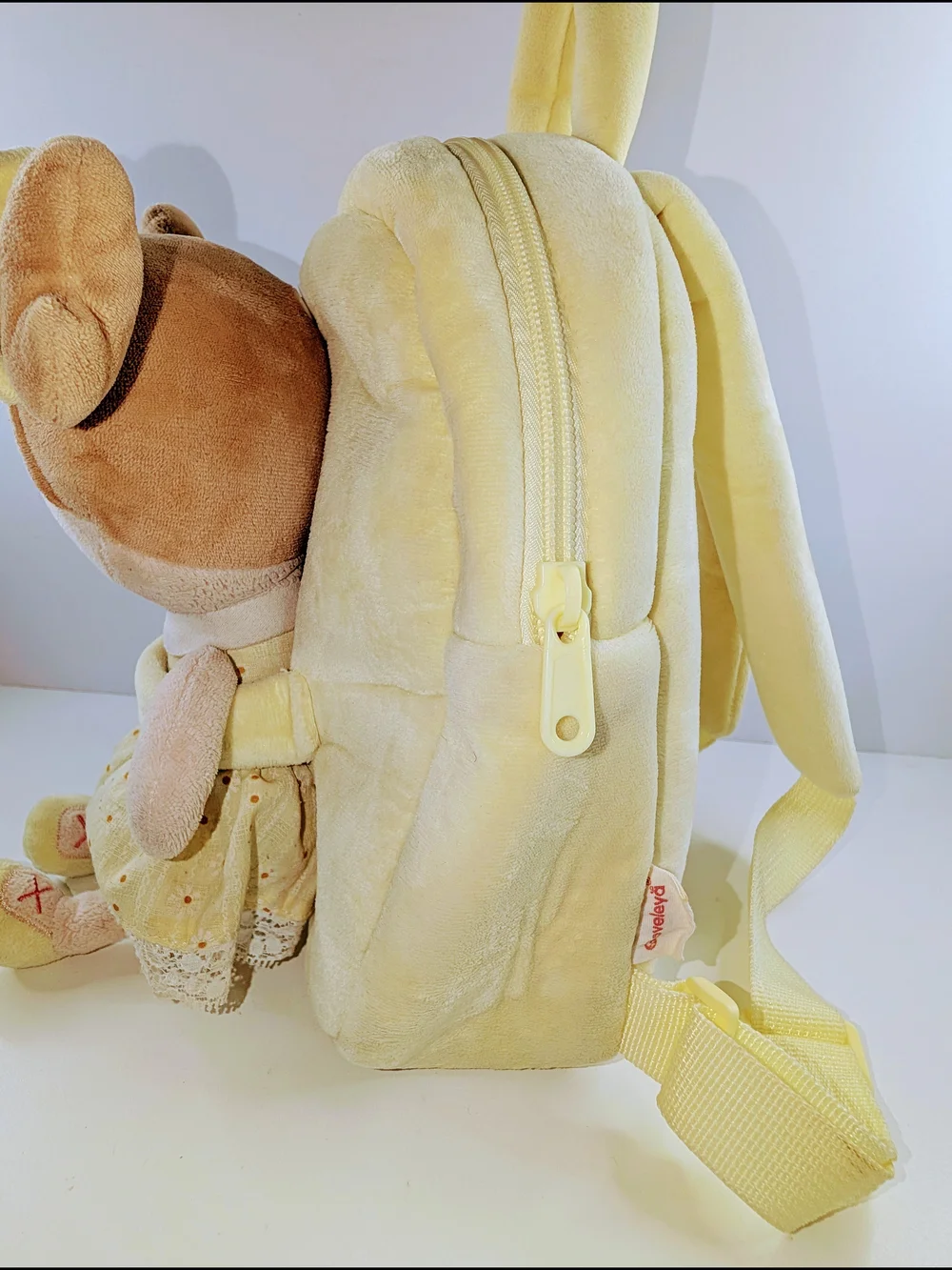 Gloveleya Girls Toddler Backpack Yellow Plush Velvet Soft